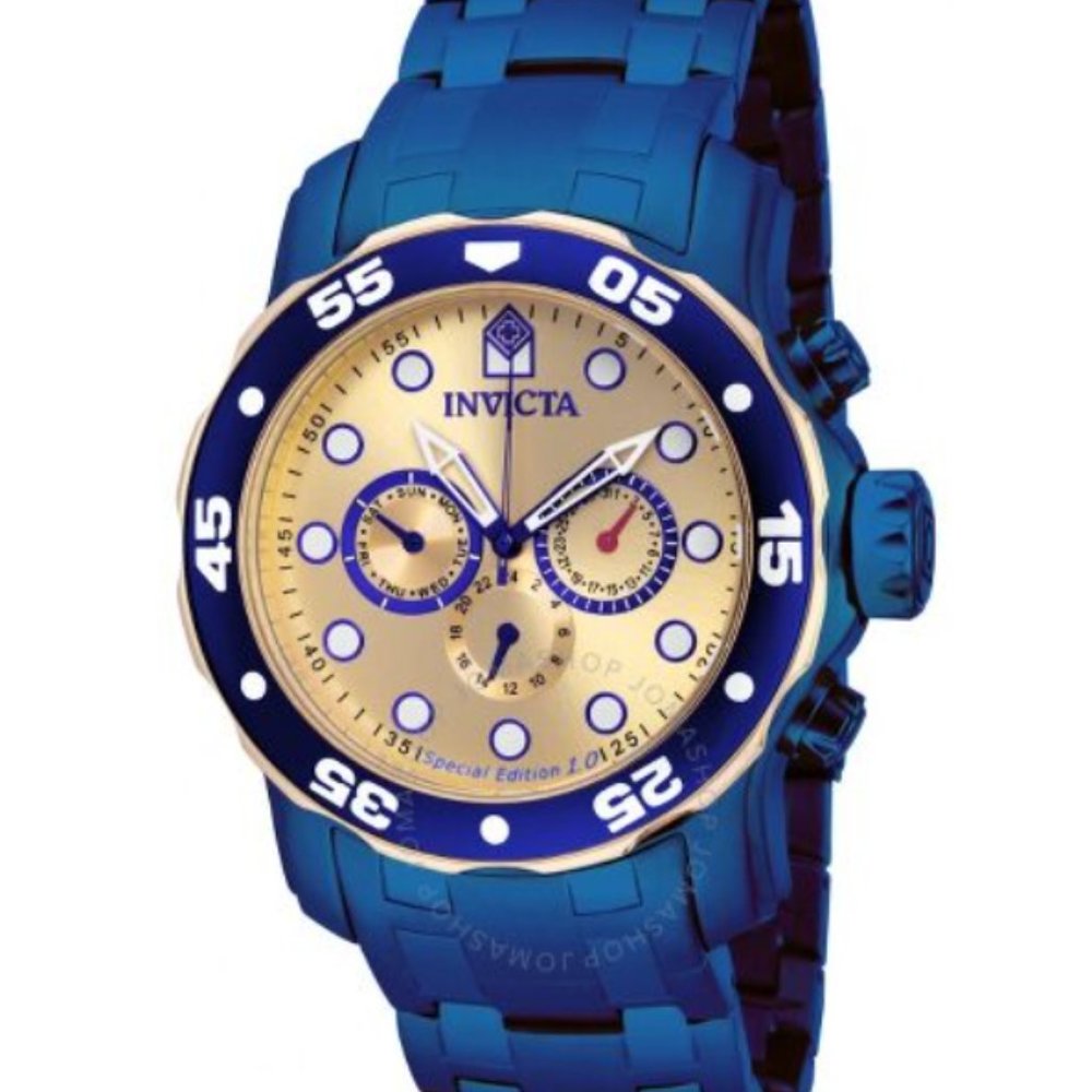 Pro Diver Multi-Function Champagne Dial Blue Watch - image 1